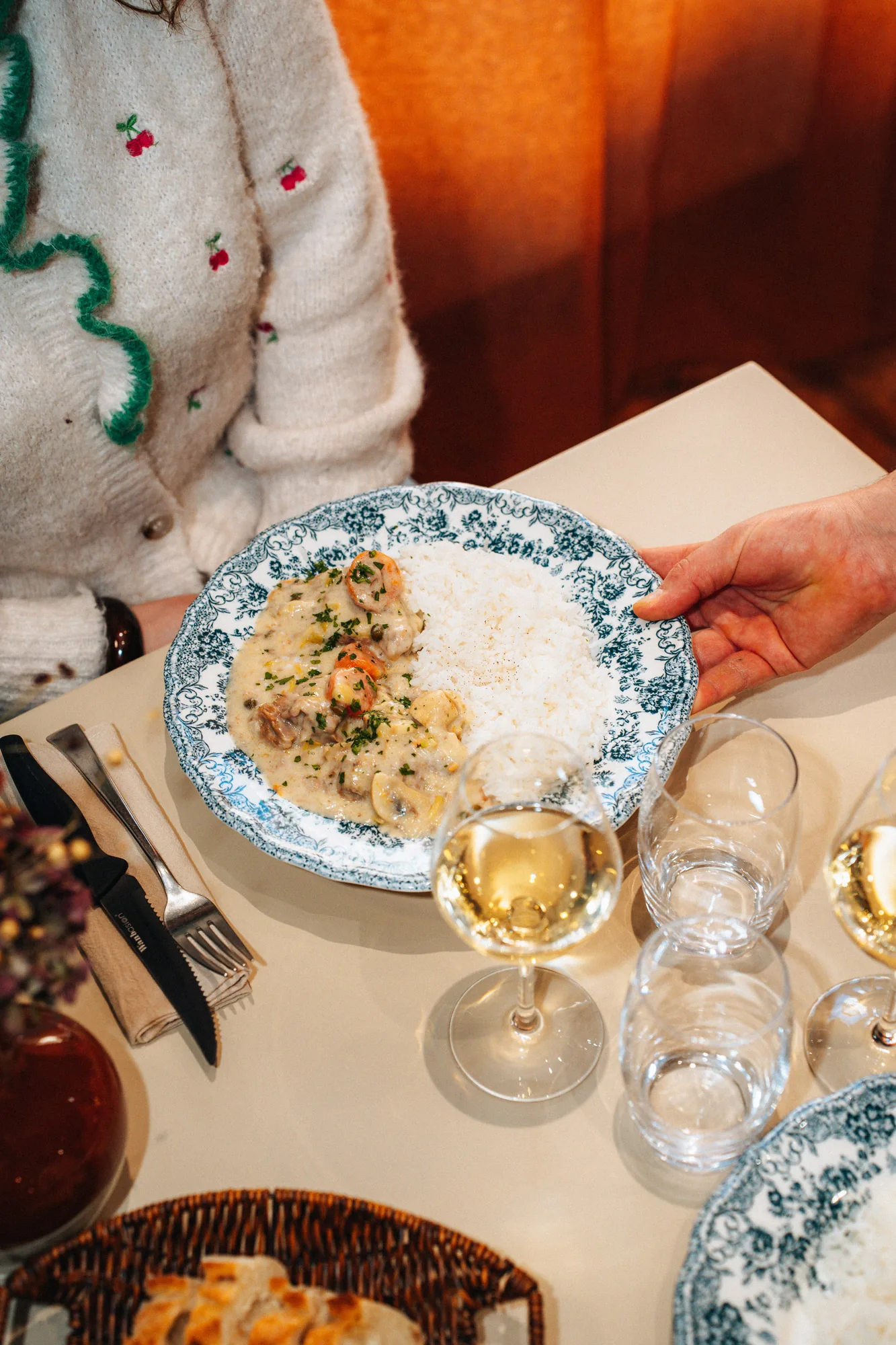 Blanquette de veau mijotée, sauce crémeuse