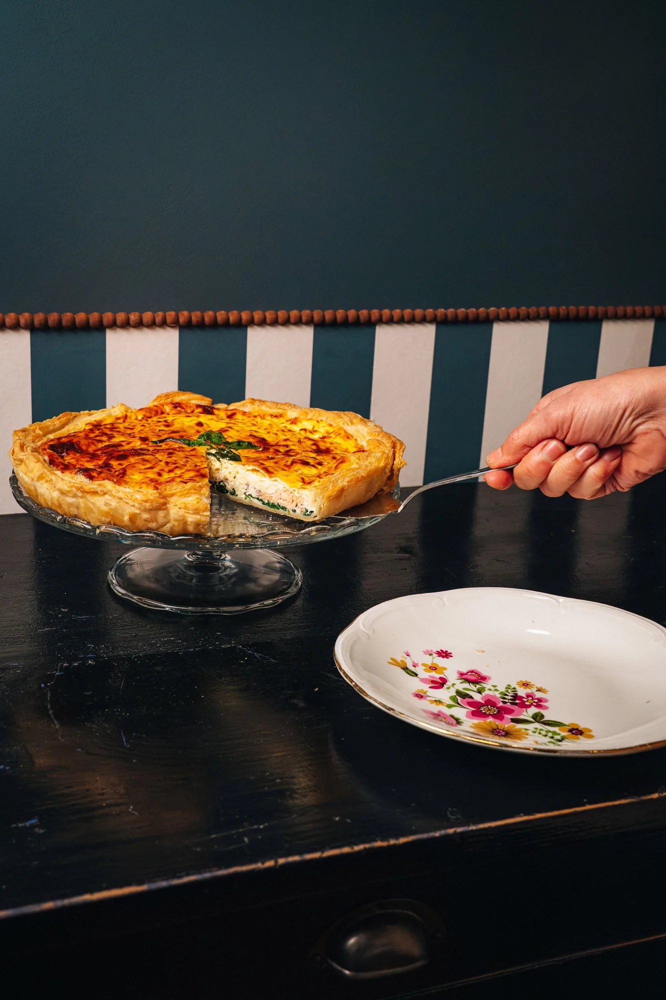 Tarte au thon et aux épinards, faite maison